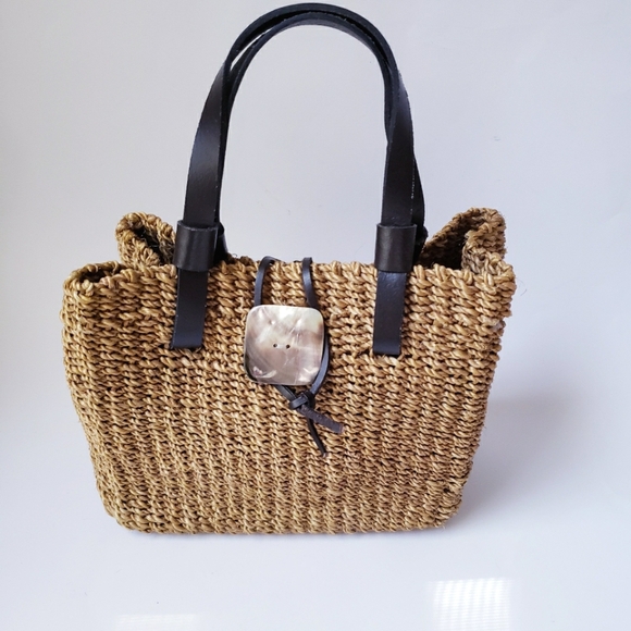 Vintage Straw Tan Mini Handbag - Picture 14 of 15